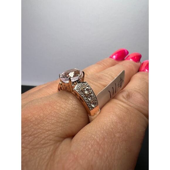 Pink Kunzite Rose Gold Over Sterling Silver Ring size 9 - Picture 4 of 10